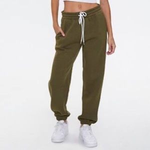 Forever21 Olive Jogger Sweatpants Drawstring